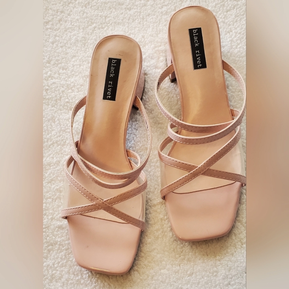 Black Rivet Women's Pink Strappy Sandals
